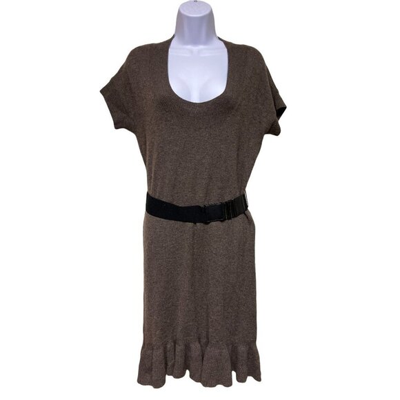 BCBHMaxAzaria Brown Belted Cashmere Wool Dress Women's Size Small - Picture 1 of 9